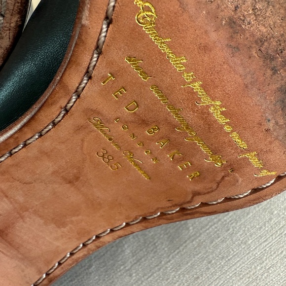 Ted Baker Black Leather Ankle Booties with Brown Heel - Picture 11 of 13